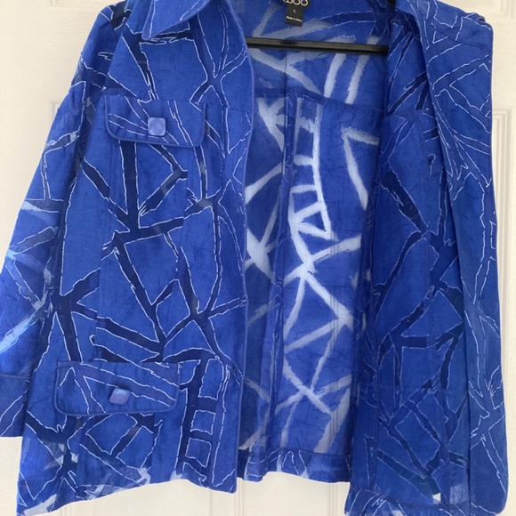 Women jacket for spring and summer, size L ( fit M) , medium blue, partly sheer - Picture 2 of 4